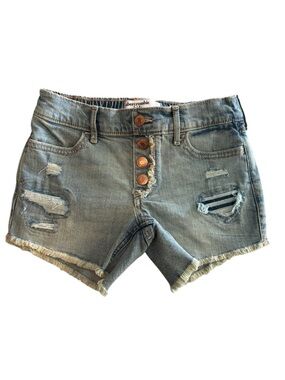 NEW Abercrombie Kids Mid Rise Midi Denim Jean Shorts Size 9/10 NWT Casual Summer
